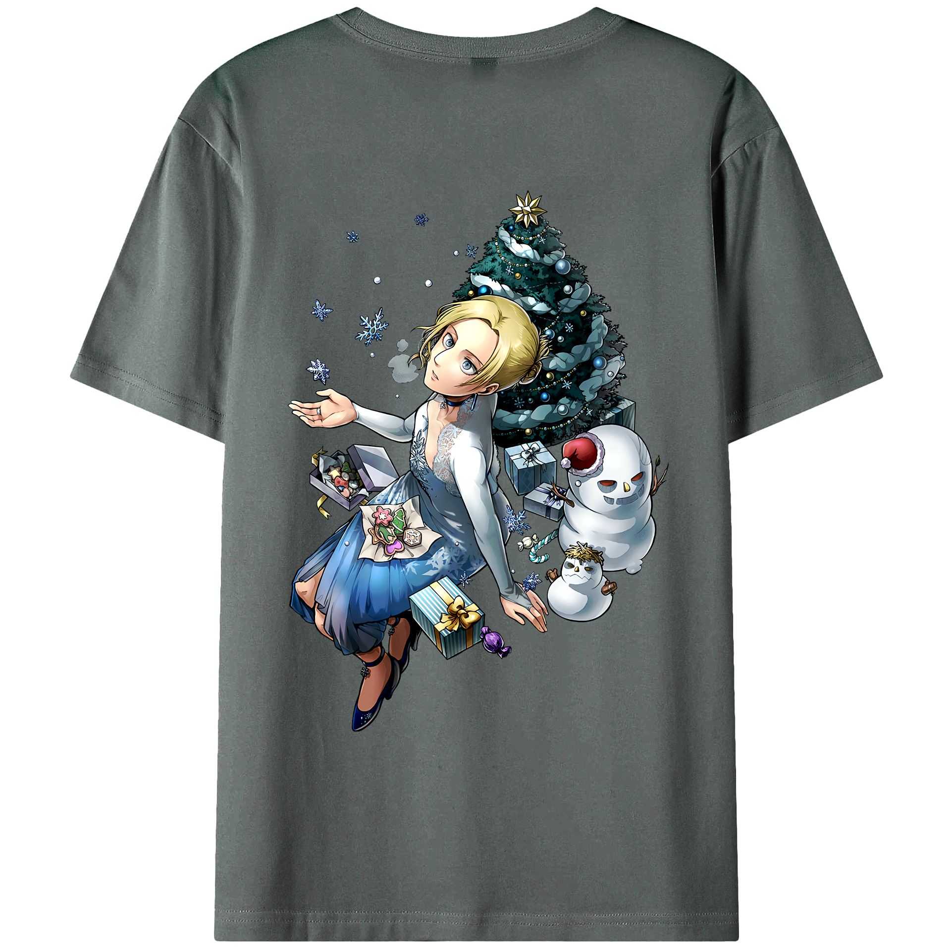 （画像用） 進撃の巨人 アニ・レオンハート Attack on Titan Annie Leonhart 綿100％ メンズ半袖Tシャツ（バックプリント） 通気性